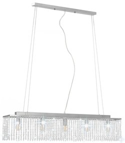 vidaXL Φωτιστικό Οροφής Ασημί με Κρυστάλλινες Χάντρες 104 εκ. Ε14