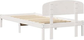 vidaXL Σκελετός Κρεβατιού Λευκό 75 x 190 cm Στερεά ξυλεία πεύκου