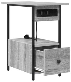 vidaXL Κομοδίνο Γκρι sonoma 60 x 30 x 61 εκ Επεξεργασμένο ξύλο
