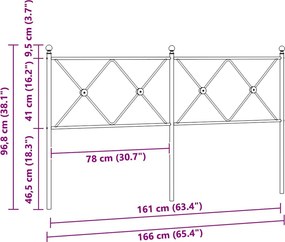 vidaXL Ανταλλακτικό κεφαλάρι Λευκό 160 εκ. Μεταλλικό