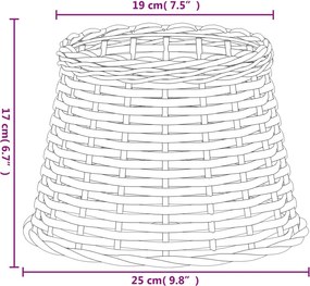vidaXL Καπέλο Φωτιστικού Λευκό Ø25x17 εκ. από Wicker