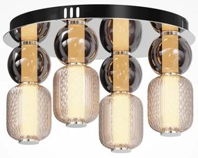 Πλαφονιέρα Φωτιστικό Οροφής LED 60W Ανάγλυφο Γυαλί Drop Maytoni MOD273CL-L60CH3K Χρώμιο