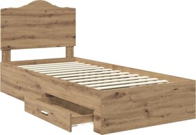 vidaXL Σκελετός Κρεβατιού Artisan Δρυς 90 x 200 cm Επεξεργασμένο Ξύλο