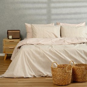 Σεντόνια Υπέρδιπλα (Σετ) Melinen Casual Line Nika Ecru-Beige Μπεζ Με Λάστιχο 160x200+32