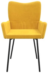 vidaXL Καρέκλες Τραπεζαρίας 2 τεμ. Κίτρινες Βελούδινες