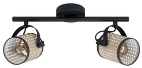 Φωτιστικό Οροφής-Σποτ LS2 'Ruscomb' 43494 Natural-Black Eglo Μέταλλο,Πλαστικό