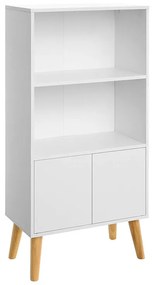 Ξύλινη Βιβλιοθήκη με 2 Ράφια και 1 Ντουλάπι 60 x 30 x 120 cm VASAGLE LBC09WT LBC09WT