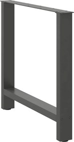 vidaXL Πόδια Τραπεζαρίας Ανθρακί 2 τεμ. 70x(72-73) εκ. Ατσάλι