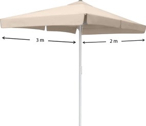 Ομπρέλα κήπου Zola Megapap αλουμινίου χρώμα εκρού 2x3m.