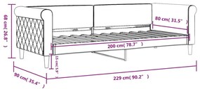 Καναπές Κρεβάτι Σκούρο Γκρι 80 x 200 εκ. Βελούδινος - Γκρι