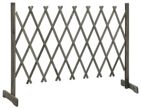 Καφασωτό Φράχτης Κήπου Γκρι 150x80 εκ. Μασίφ Ξύλο Ελάτης