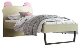 SarrisBros  Κρεβάτι Παιδικό Μονό Κορώνα 90x190 cm/ Δρυς-Ροζ BEST-103030