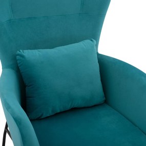 Πολυθρόνα - Μπερζέρα DANIA C8721.08 Τιρκουάζ Βελούδο με Μεταλλικά Μαύρα Πόδια 67x80x102 εκ. 67x80x102 εκ.