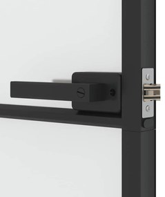 vidaXL Εσωτερική Πόρτα Μαύρη 76x201,5 εκ. Ψημένο Γυαλί και Αλουμίνιο