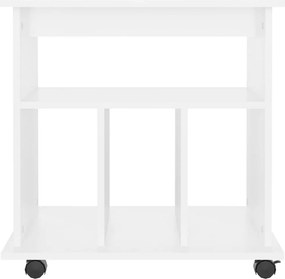 vidaXL Ντουλάπι Τροχήλατο Λευκό 60 x 45 x 60 εκ. από Επεξ. Ξύλο