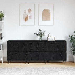 vidaXL Παραδοσιακά Πλευρικά Έπιπλα 3 pcs Μαύρη Οξυά
