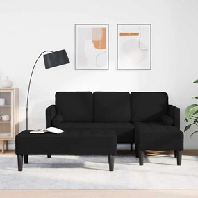 vidaXL Σετ Καναπέ 2 pcs Μαύρο 173 x 131 x 67 εκ ύφασμα