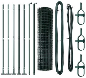 vidaXL Τεντώτο με στήριγμα Πράσινο 1 x 10 m Χάλυβας και PVC