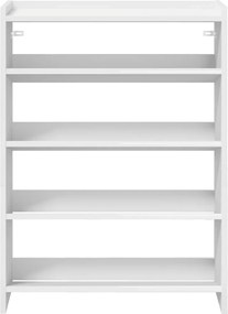 Ράφι παπουτσιών vidaXL Λευκό 60x25x81 cm Κατασκευασμένο ξύλο