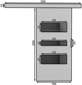 Συρόμενη πόρτα Euro-Gkri-Μήκος: 106 εκ.