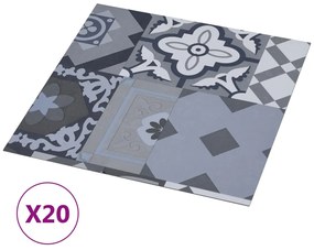 vidaXL Δάπεδο Αυτοκόλλητο Mono Pattern 20 τεμ. 1,86 μ² από PVC