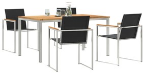 vidaXL Σετ 5 Τεμαχίων Τραπέζι Κήπου Μασίφ Ξύλο Teak