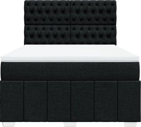 vidaXL Κρεβάτι Boxspring με Στρώμα Μαύρο 160x200 εκ. Υφασμάτινο