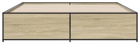 vidaXL Πλαίσιο Κρεβατιού Sonoma Δρυς 200x200 εκ. Επεξ. Ξύλο &amp; Μέταλλο