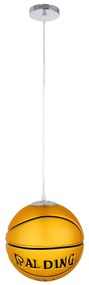 GloboStar® SPALDING NBA 00649 Μοντέρνο Κρεμαστό Παιδικό Φωτιστικό Οροφής Μονόφωτο 1 x E27 Πορτοκαλί Γυάλινο Φ25 x Υ25cm