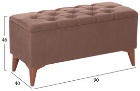 Σκαμπό Μπαούλο Καφέ 91x42x43 Εκ.