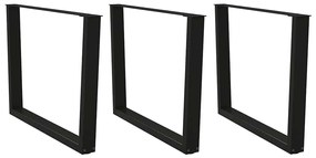 vidaXL Πόδια Τραπεζαρίας Σχήματος V 3 τεμ. Μαύρο 100x (72-73,3) εκ. Ατσάλι