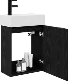 vidaXL Μονάδα μπάνιου με βρύση Μαύρη Δρυς 45,5 x 22,5 x 84 εκ