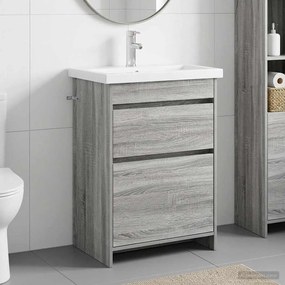 vidaXL Σετ Επίπλων Μπάνιου Γκρι Sonoma 61 x 40 x 84,5 εκ