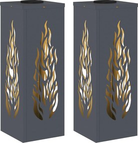 vidaXL Ηλιακό LED Φως Δρόμου 2 pcs Θερμό λευκό 18 x 18 x 50 εκ.