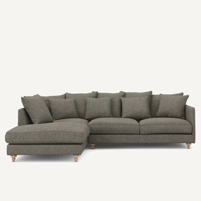 Γωνιακός καναπές-κρεβάτι με ύφασμα τύπου τουΐντ, Lazare