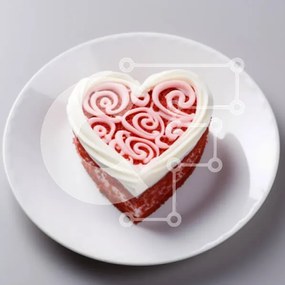 Σετ των 2 Intra Συλλεκτικό Ξύλινο Παζλ Plywood  4mm - Τούρτα σε σχήμα καρδιάς με διακοσμητικό γλάσο Σε Ξύλινο Κουτί - Διαστάσεις: 10x10 cm – 25 κομμάτια