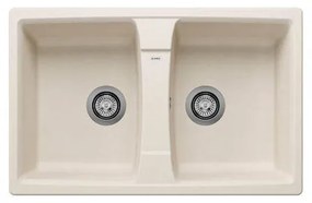 Blanco Lexa 8 Soft White SILGRANIT™ PuraDur™ Γρανιτένιος Νεροχύτης Ένθετος με 2 Γούρνες 78x50cm