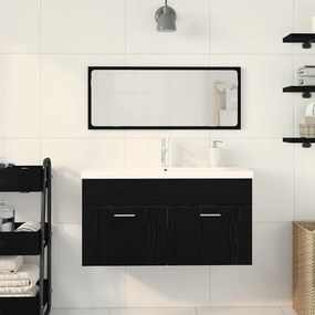 vidaXL Σετ Επίπλων Μπάνιου 3 pcs Μαύρη Οξυά Επεξεργασμένο ξύλο
