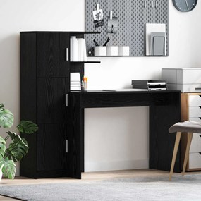 vidaXL Γραφείο 2 pcs Μαύρη Οξυά
