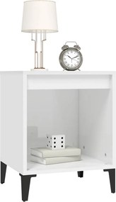 vidaXL Κομοδίνα Γυαλιστερό Λευκό 40x35x50 εκ.