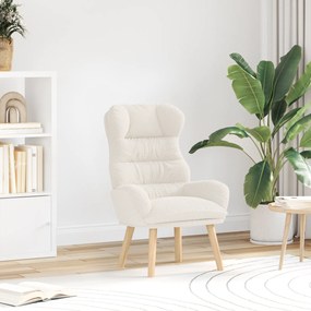 vidaXL Χαλαρωτική Πολυθρόνα Κρεμ από Ίδιο Μάλλινο Υλικό