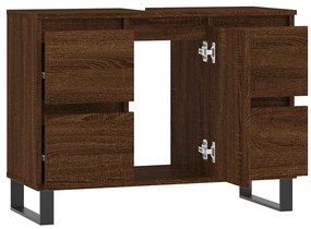 vidaXL Ντουλάπι Μπάνιου Καφέ Δρυς 80 x 33 x 60 εκ. Επεξεργασμένο Ξύλο