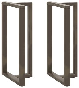 Πόδια Τραπεζιού Μπαρ σε Σχήμα Τ, 2 τεμ. Μαύρο 60x35x(110-111) εκ. Ατσάλι