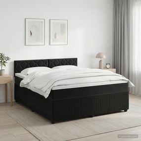 vidaXL Κρεβάτι box spring με στρώμα Μαύρο 140 x 190 cm Βελούδο