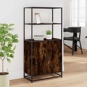 Highboard Καπνιστή δρυς 68x35x139 cm Κατασκευασμένο ξύλο - Καφέ