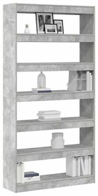 vidaXL Βιβλιοθήκη Γκρι 100 x 30 x 198 εκ. Επεξεργασμένο ξύλο