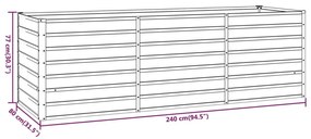 Ζαρντινιέρα Σκουριασμένο 240x80x77 εκ. Ατσάλι Σκληρυθέν Αέρα - Καφέ