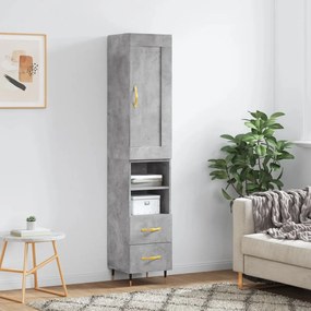 vidaXL Ντουλάπι Γκρι Σκυροδέματος 34,5x34x180 εκ. Επεξεργασμένο Ξύλο