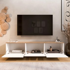 Έπιπλο Τηλεόρασης Λευκό / Δρυς ICLO 180x32x45.6