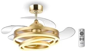 BRUNO BRN-0225 Ανεμιστήρας οροφής με LED φως, AC 122W, 42", O107x47εκ., χρυσός